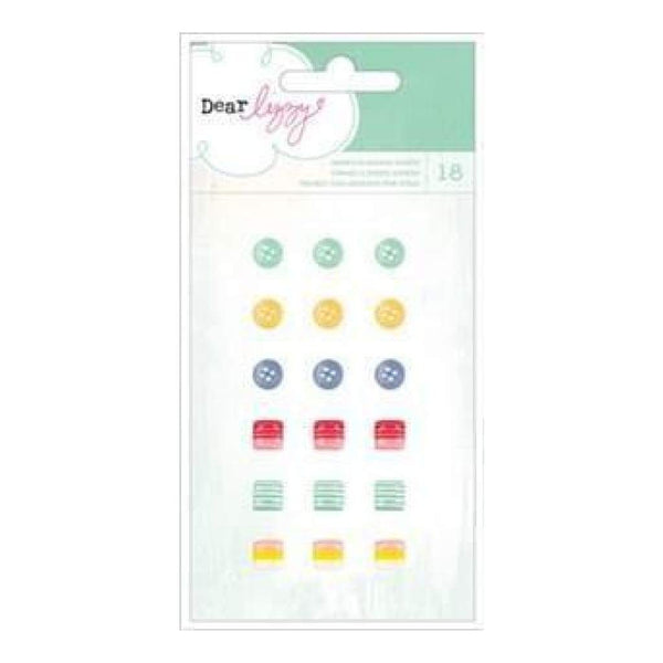American Crafts - Dear Lizzy Lucky Charm - Adhesive Buttons & Shapes