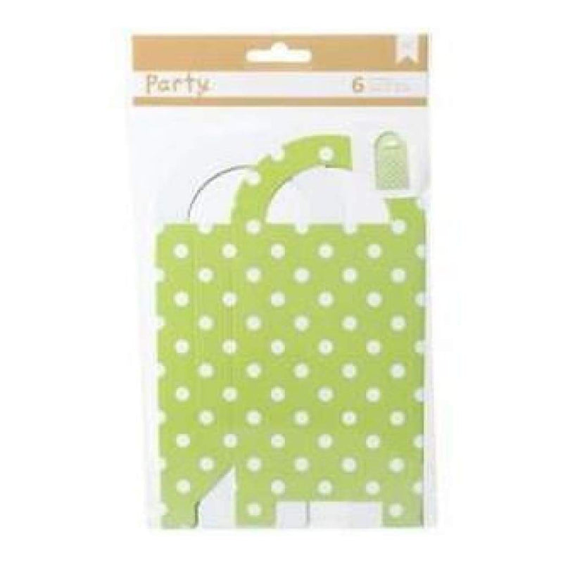 American Crafts - Diy Party Gift Bag Treat Boxes 3.25In.X6.5In.X1.5In. 6 Pack  Green & White