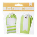 American Crafts - Diy Party Pocket Tags 16 Pieces  Green & White