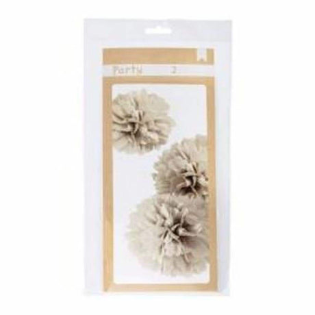 American Crafts - Diy Party Pom Poms 8In. 10In. & 12In. Kraft