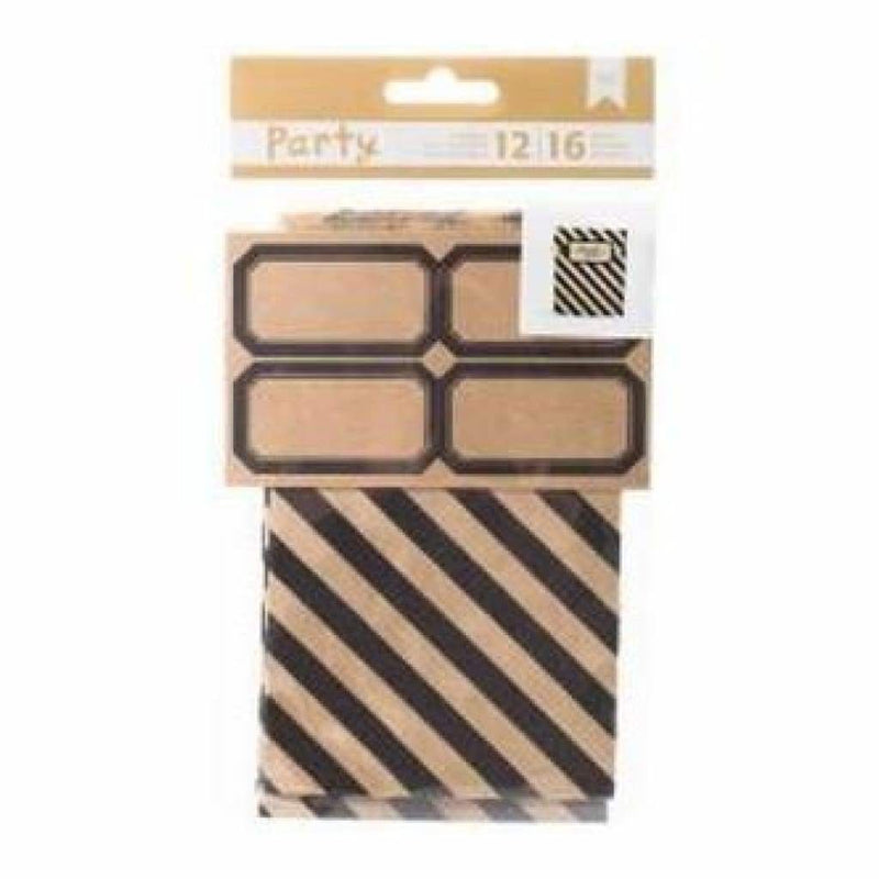 American Crafts - Diy Party Treat Bags & Labels Black & Kraft