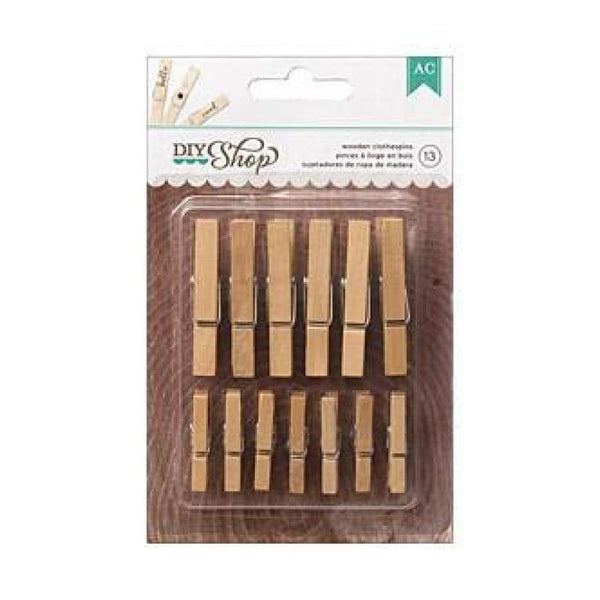 American Crafts  - Diy Shop Clothespins 13 Pack Wooden