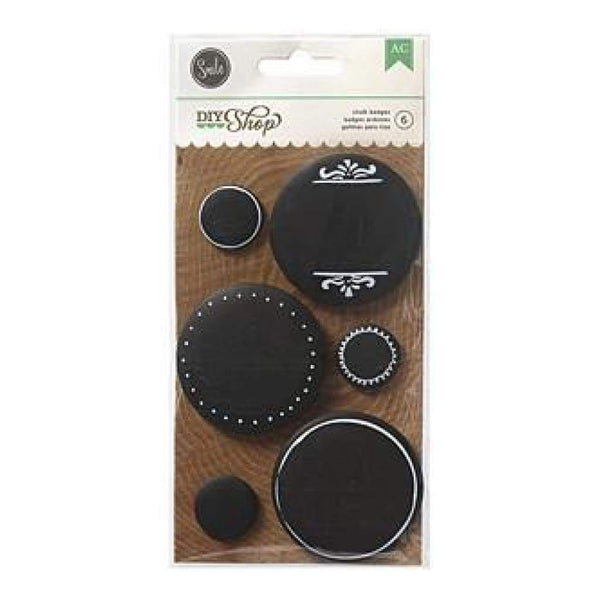 American Crafts - Diy Shop Flair Badges 6 Pack Chalkboard