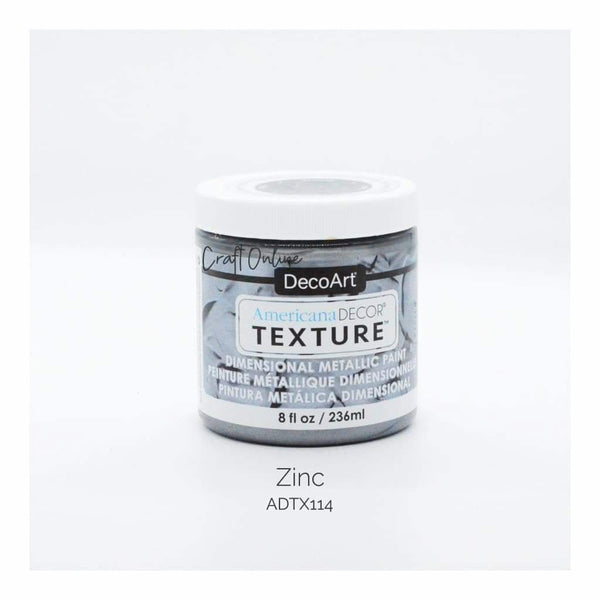 Americana Decor Texture Metallics 8oz - Zinc