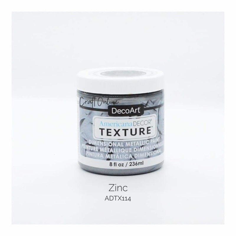 Americana Decor Texture Metallics 8oz - Zinc
