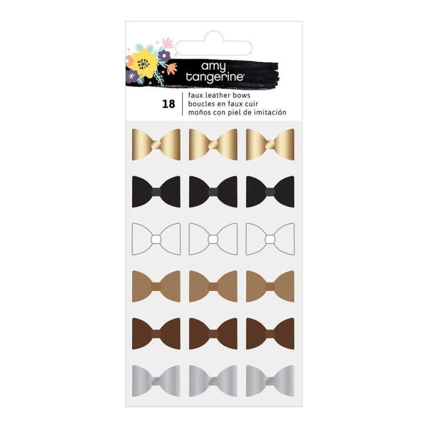 Amy Tan Shine On Mini Faux Leather Bows 18 pack