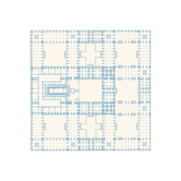Anna Griffin - Flora - Garden Plan Blue 12x12 paper (pack of 10)