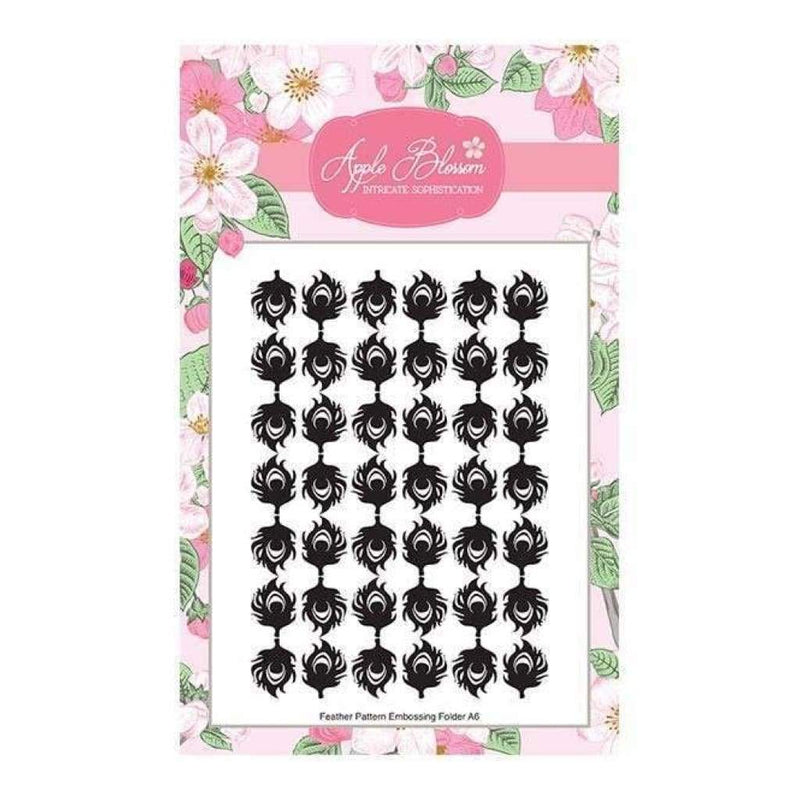 Apple Blossom Birds of a Feather Collection - Feather print A6 Embossing Folder