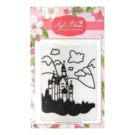 Apple Blossom Embossing Folder - A6 Castle Scene Embossing Folder