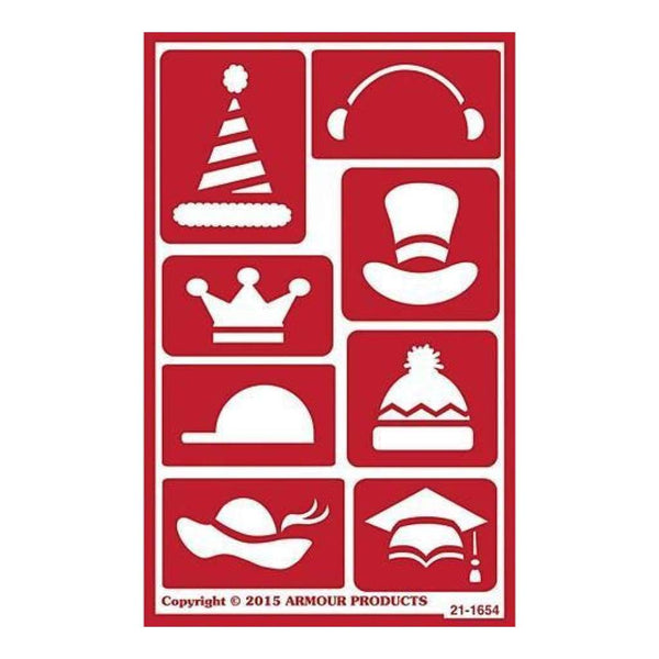Armour Products - Over 'N' Over Reusable Stencils 5 Inch X8 Inch  - Hat Time