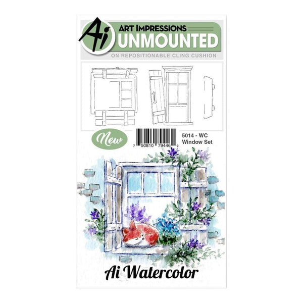 Art Impressions Watercolor Cling Rubber Stamps Window
