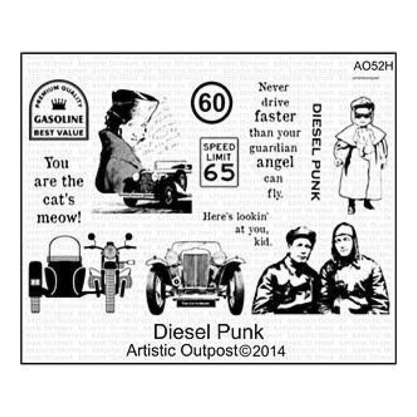 Artistic Outpost Cling Stamp 9In. X 7In. Diesel Punk