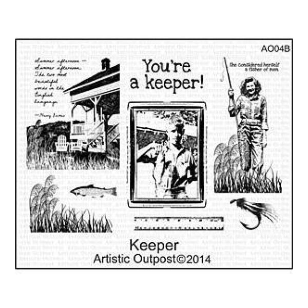Artistic Outpost Cling Stamps 9In.X7in. Keeper