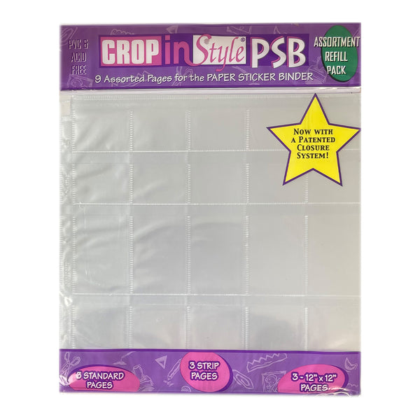 Crop In Style PSB Clear Refill Pages - Assortment 9 Pack