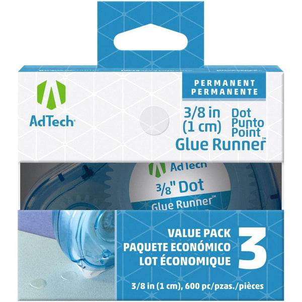 Ad-Tech Permanent Glue Dots 3 pack Clear .375 inch