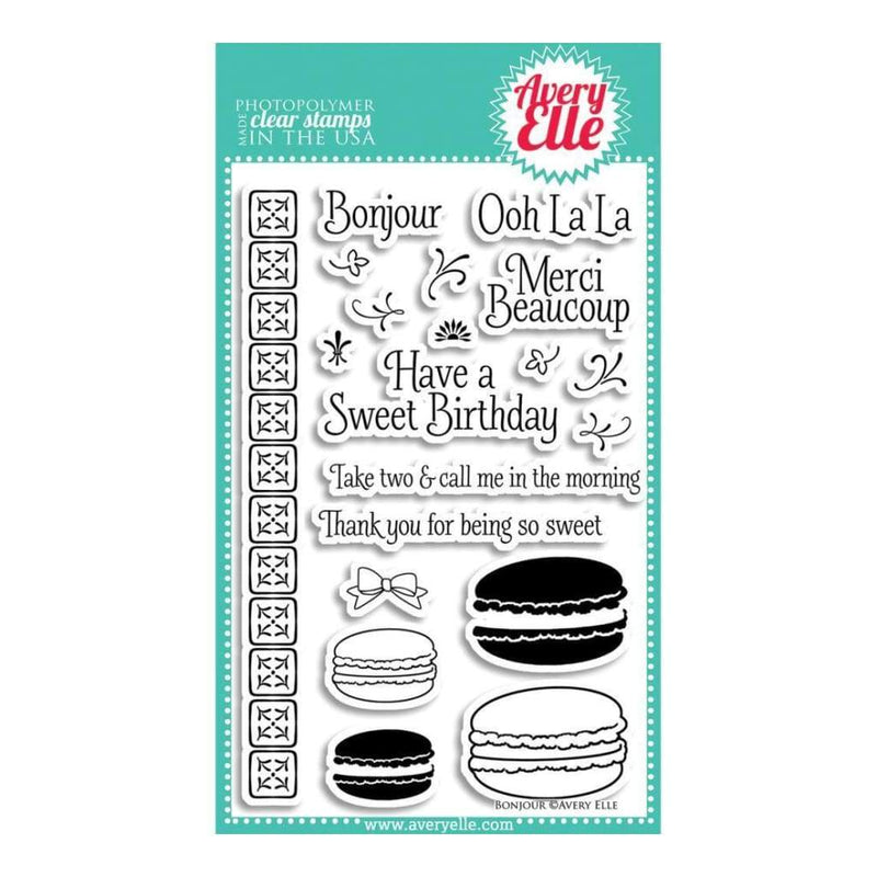 Avery Elle Clear Stamp Set 4 inch X6 inch Bonjour