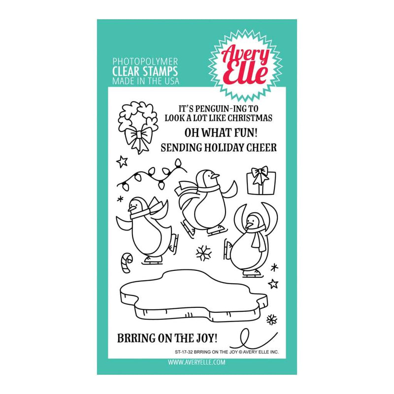 Avery Elle Clear Stamp Set 4 inch X6 inch Bring On The Joy*