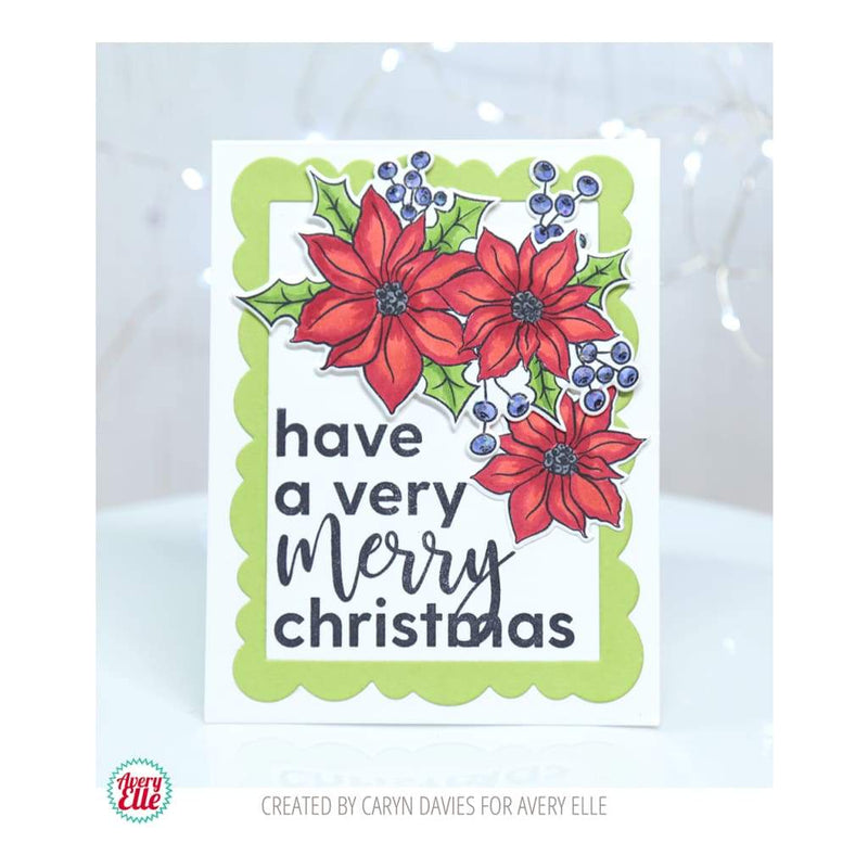 Avery Elle Clear Stamp Set 4inch X6inch Corner Sentiments-Holiday