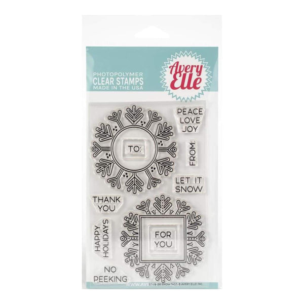 Avery Elle Clear Stamp Set 4inch X6inch Snow Tags