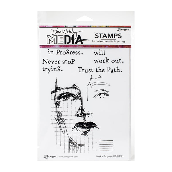 Dina Wakley Media Cling Stamps 6in x 9in  Work In Progress*