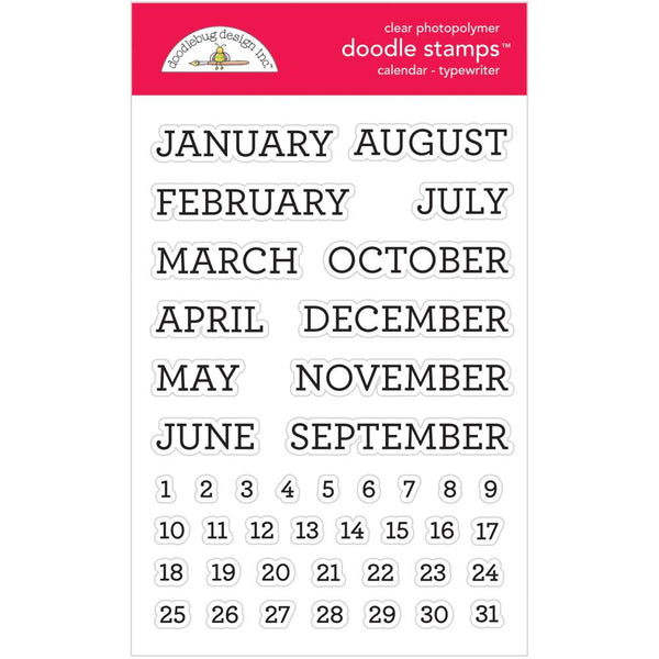 Doodlebug Clear Doodle Stamps Calendar - Typewriter