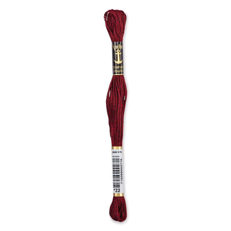 Anchor 6-Strand Embroidery Floss 8.75yd - Burgundy Very Dark*