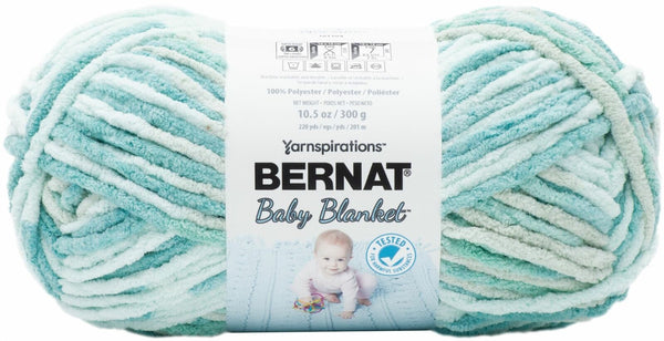 Bernat Baby Blanket Big Ball Yarn - Baby Blue/Green 10.5oz/300g