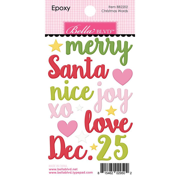 Bella Blvd Santa Squad Epoxy Stickers - Christmas Words*