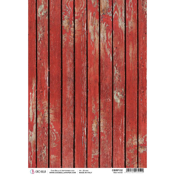 Ciao Bella Rice Paper Sheet A4 - Red Wood, Northern Lights