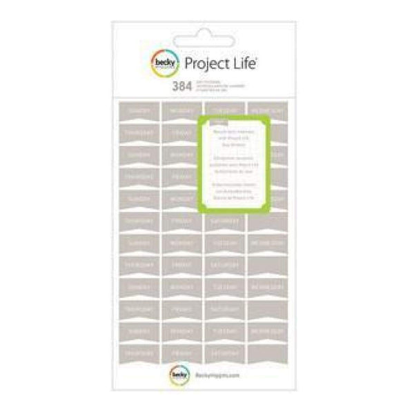 Becky Higgins - Project Life - Project Life Grey Sticker Sheets 8 Pack Day