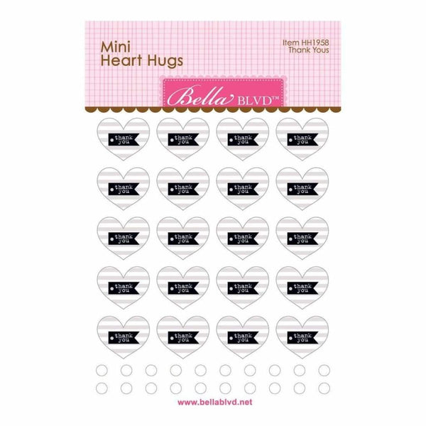 Bella Blvd Legacy Mini Heart Hugs Embellishments 20 pack Thank Yous