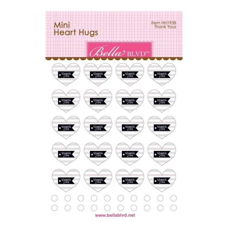 Bella Blvd Legacy Mini Heart Hugs Embellishments 20 pack Thank Yous