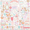 Echo Park Hello Baby Girl Cardstock Stickers 12 inch X12 inch Elements