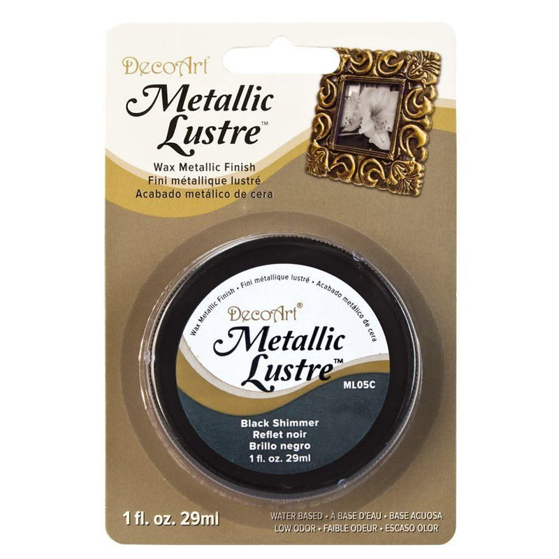 Deco Art - Metallic Lustre Wax Finish 1oz - Black Shimmer