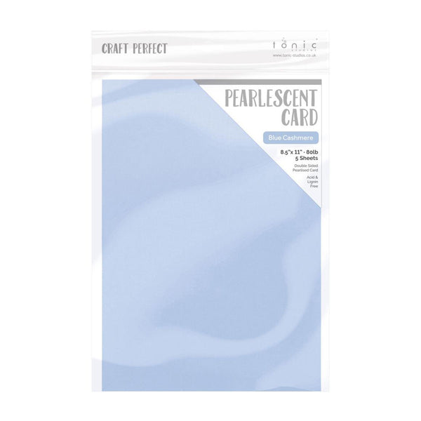 Craft Perfect Pearlescent Cardstock 8.5"X11" 5/Pkg Blue Cashmere - 10pack