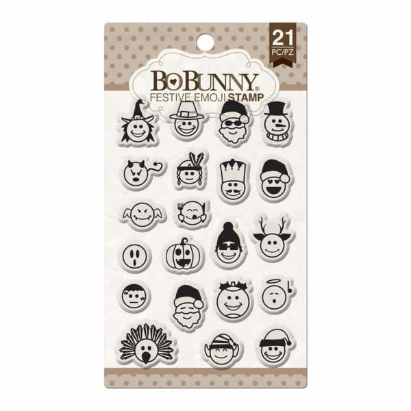 BoBunny - Essentials Stamps 4 inch X6 inch - Festive Emoji