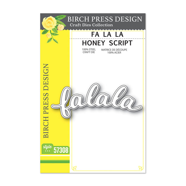 Birch Press Design Dies - Fa La La Honey Script