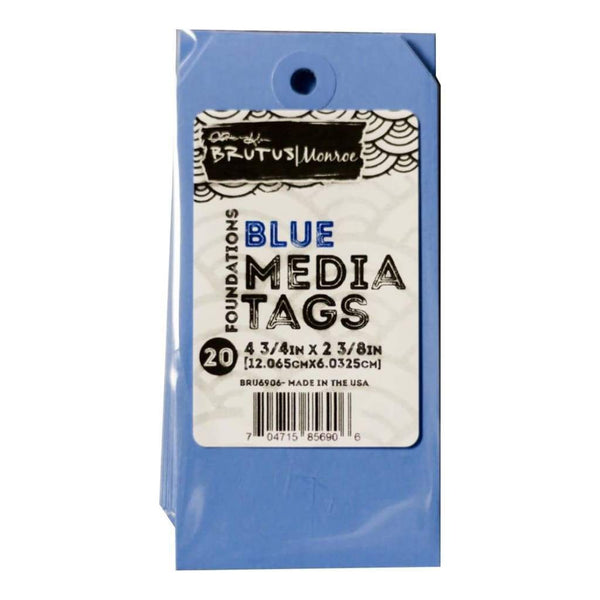 Brutus Monroe Media Tags 4.75 inch X2.38 inch 20 pack Blue