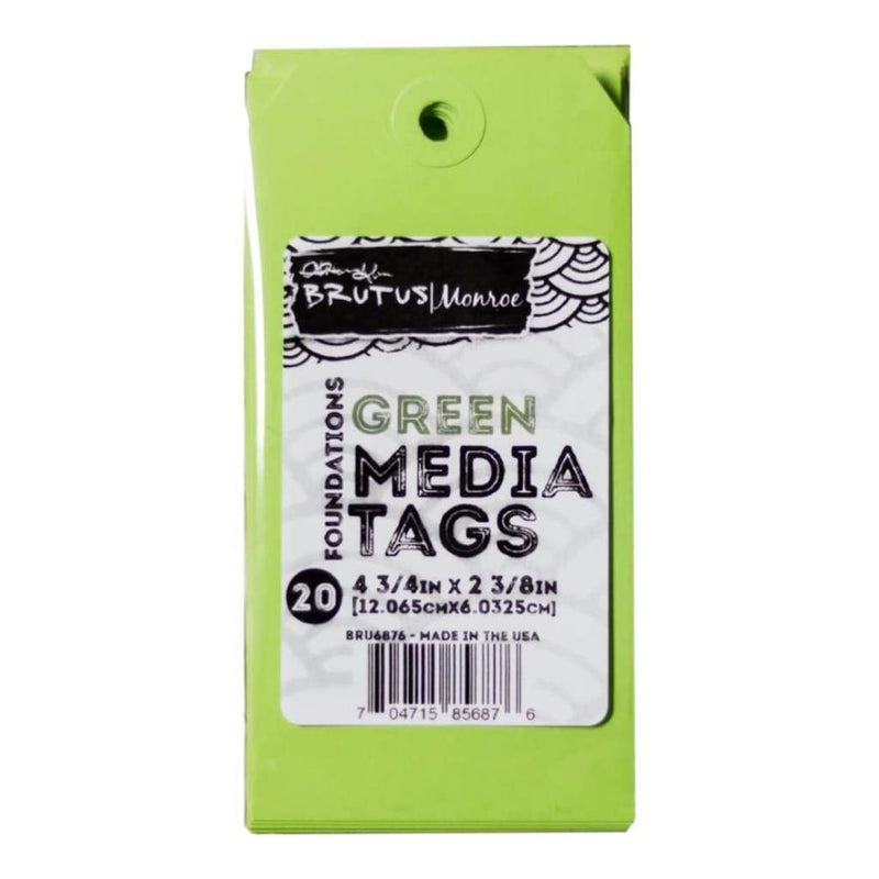 Brutus Monroe Media Tags 4.75 inch X2.38 inch 20 pack Green