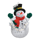 Bucilla Felt Wall Hanging Applique Kit 16.5 inch X23 inch Snowflake Snowman with String Lights
