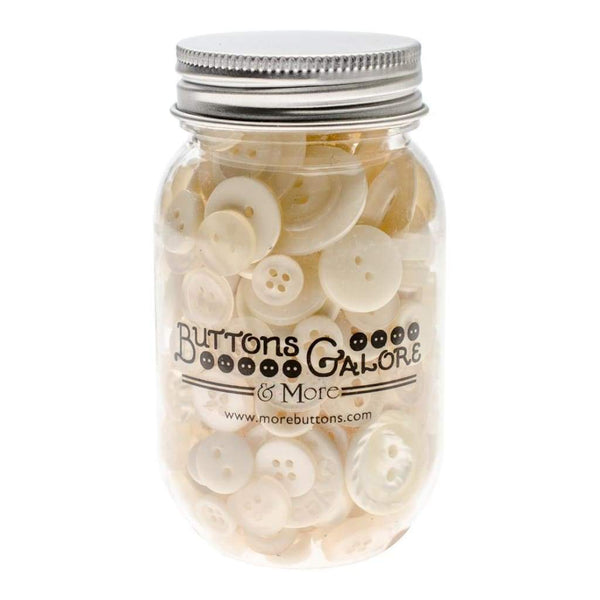 Buttons Galore Button Mason Jars - Antique White
