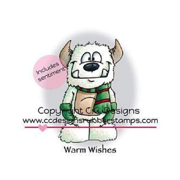 C.C. Designs - Doodle Dragon Cling Stamp 2 Inch X3 Inch - Warm Wishes