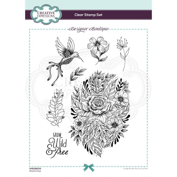 Creative Expressions Designer Boutique Collection Wild & Free A5 Clear Stamp Set*