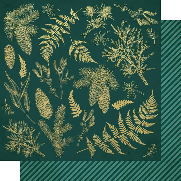 Kaisercraft Emerald Eve Double-Sided Cardstock 12in x 12in - Emerald Leaves*