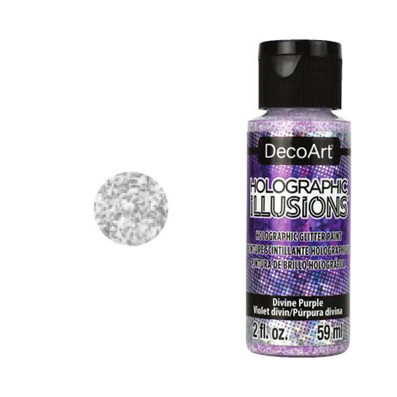 DecoArt Holographic Illusions Paint 2oz - Silver Illusion