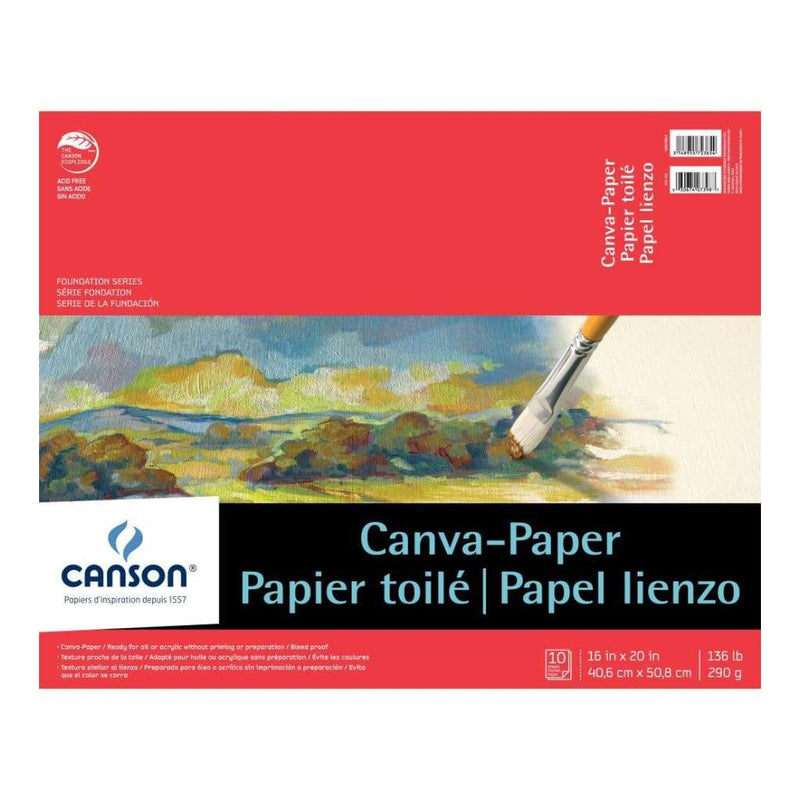 Canson Foundation Series Canva-Paper Pad 16 inch X20 inch 10 Sheets