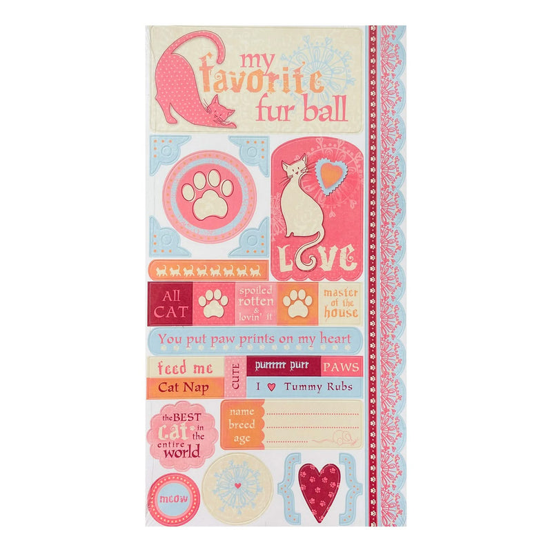 Adorn It - Carolees Creations Sticker Sheet - Favourite Fur Ball*