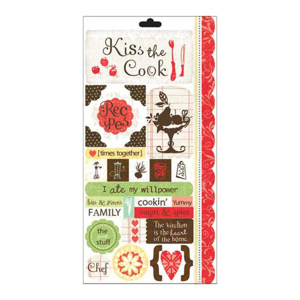 Carolees Creations - Adornit - Aunt Mame Collection - Cardstock Stickers - Kiss the Cook