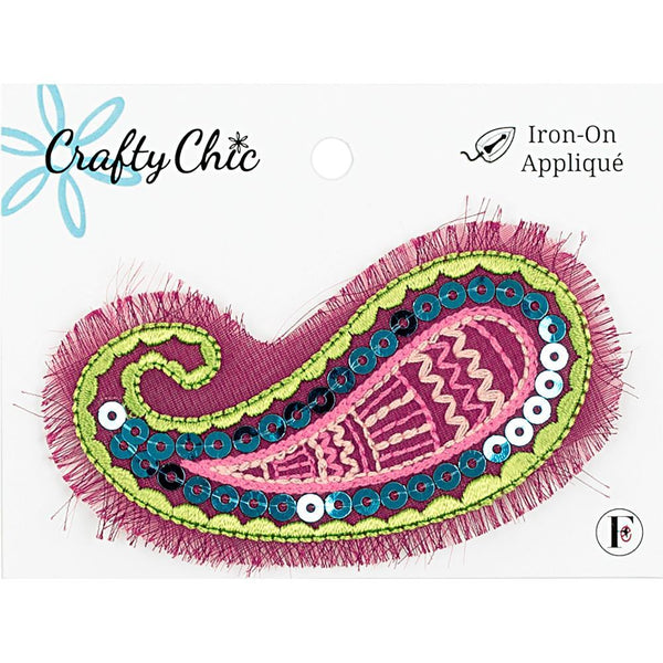 Fabric Editions Crafty Chic Iron On Patch - Paisley