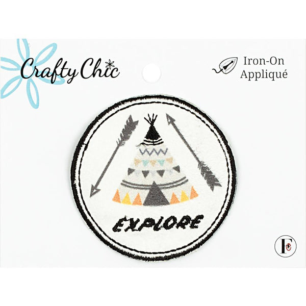 Fabric Editions Crafty Chic Iron On Patch - Tent